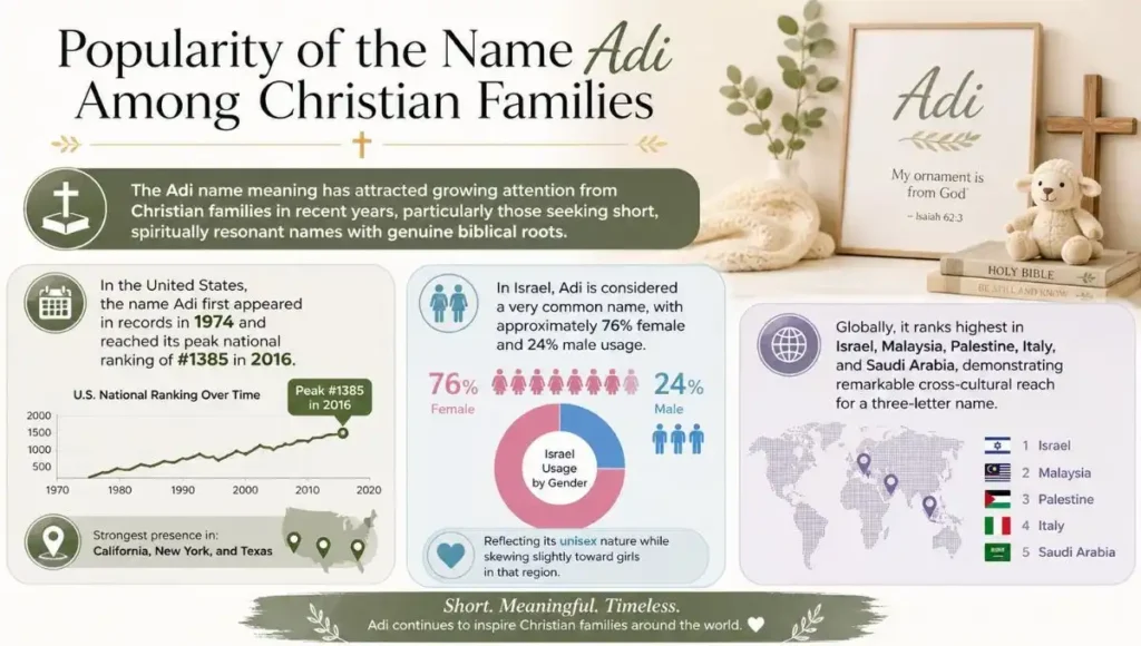 Popularity of the Name Adi Among Christian Families