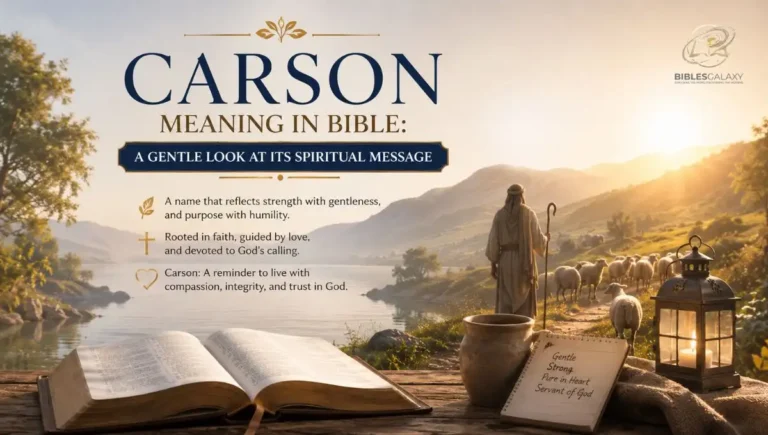 Carson Meaning in Bible: A Gentle Look at Its Spiritual Message
