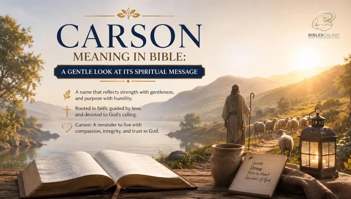 Carson Meaning in Bible: A Gentle Look at Its Spiritual Message